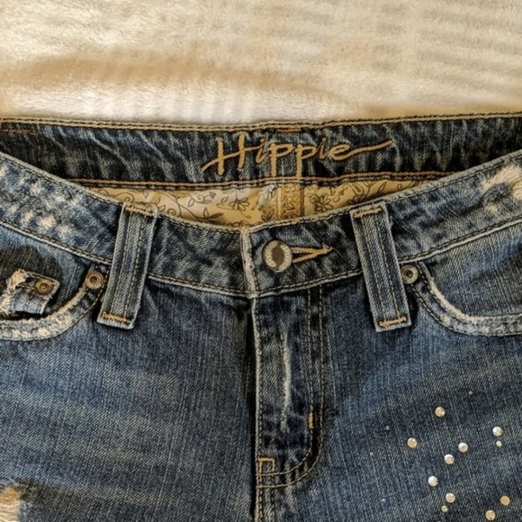 Hippie Brand Jeans | Distressed | Rhinestones - Picture 3 of 6